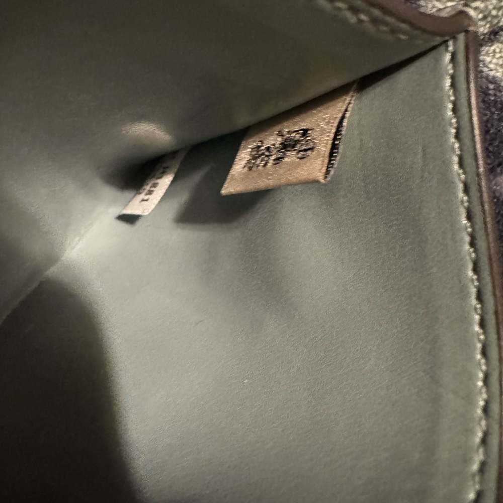 Coach NWT Embossed Calf Leather Slim Card Case Sage Green - Picture 5 of 5